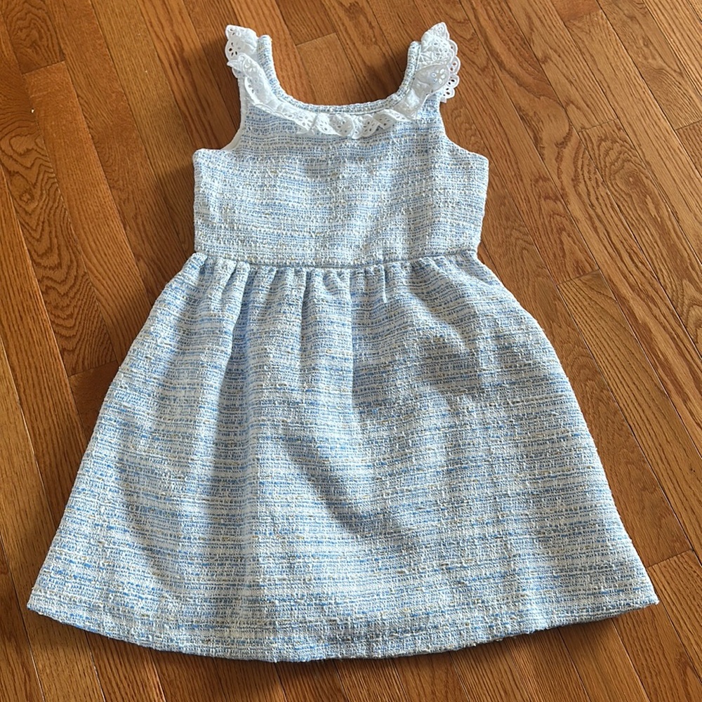 EYELET TRIM BOUCLE DRESS size 12. New without tag